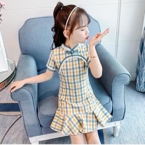 2021 summer new dress childrens clothes Chinese style princess banquet clothes Hanfu dress girls clothes 12 years old