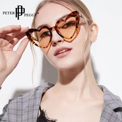 Fashion Heart Sunglasses Women Classic Designer Gradient Sun Glasses Shades Candy color Frame Glasses Female Oculos De Sol UV400