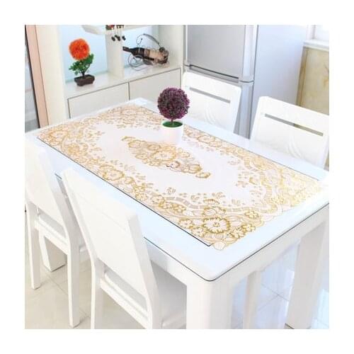 One size PVC 60x120 Soft glass PVC waterproof tablecloth coffee table table mat wedding living room table decoration