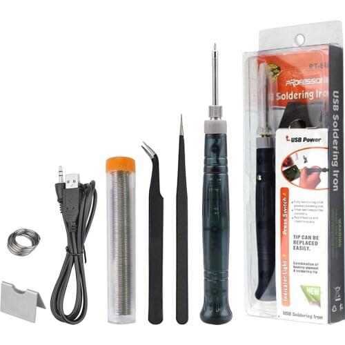 New 5V 8W Mini Portable USB Soldering Iron Pen Button Switch Electric Soldering Iron Station Welding Repair Tool Solder Iron Set