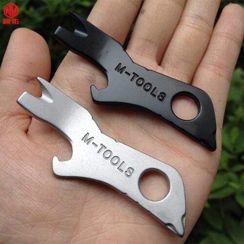 EDC Outdoor Tools 7 In 1 Pocket Crowbar Multifunction Mini Screwdriver Keychain Survival Camping Kit