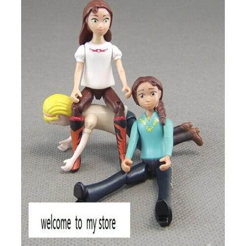 Pvc figure 3-inch moving doll western cowboy Girl 4pcs/set