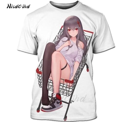 Hentai Shirt Men 3d Print Japan Sexy Girl Anime T Shirt Short Sleeve T-shirt Waifu Bikini Cosplay Hip-Hop Streetwear Funny Shirt