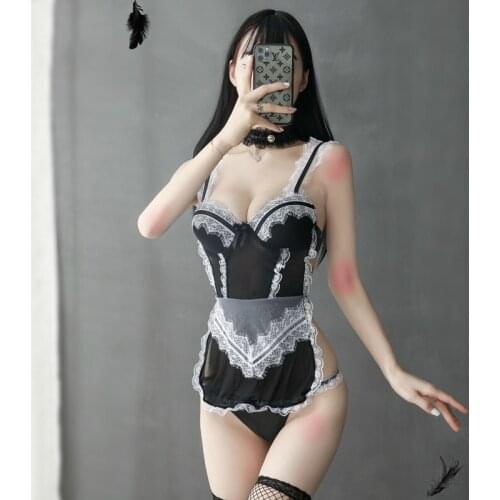 Japanese Sexy Apron Maid Lingerie Anime Panties Erotic Cosplay Outfit for Women Girls Kawaii Cute Costume Role Play Maid Dress