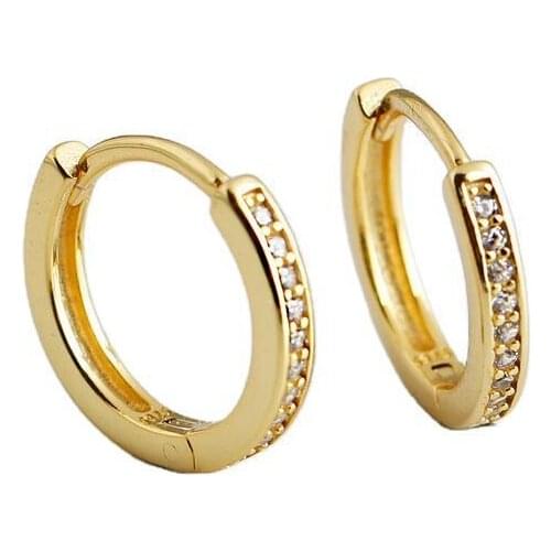 925 Sterling Silver Earring Fashion Hollow 2 bars Ear Ring Zircon Round Ear Bone Nail Earring Personality Woman Girl Ear Jewel