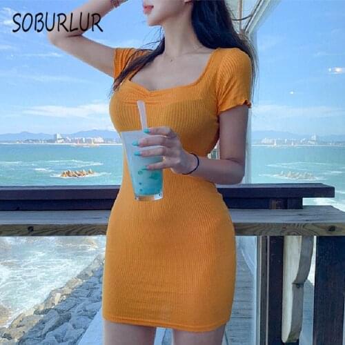 Летние трикотажные платья SOBURLUR China At AliExpress