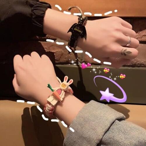 Building blocks Buzz LightyearIronManwovenbraceletvibratoonlinecelebrity hand rope student couple gift personality doll bracelet