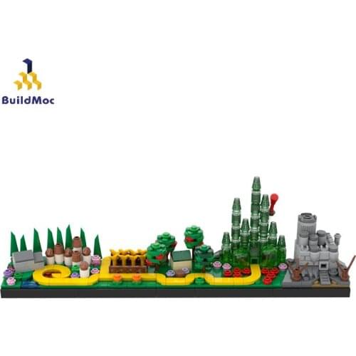 BuildMoc Achitecture Skyline Castle The Wizard of Oz Building Blocks Bricks City Street View House Model Toys For Children Kids