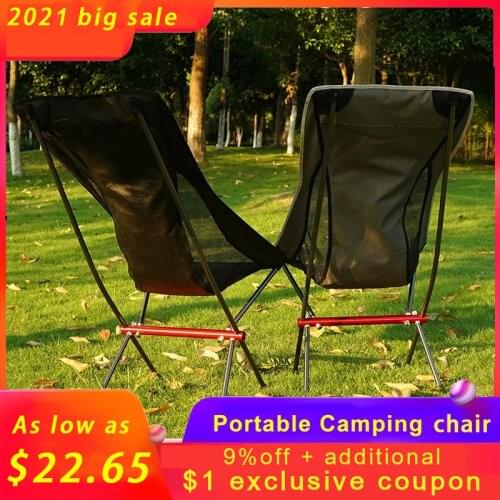 Outdoor Moon Chair Portable Camping Ultralight Folding Chairs Lightweight Backpack Chair for Fishing, Picnic, Hiking Chair