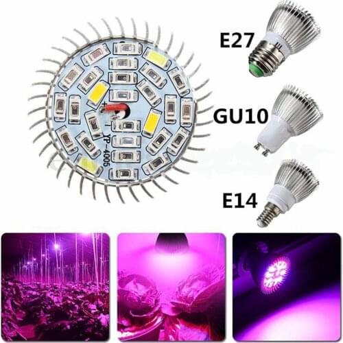 Full Spectrum 28W LED Grow Light E27 E14 GU10 Indoor Plants Lamp For Flower Seedling Hydroponics System Tent Vegetables Growing