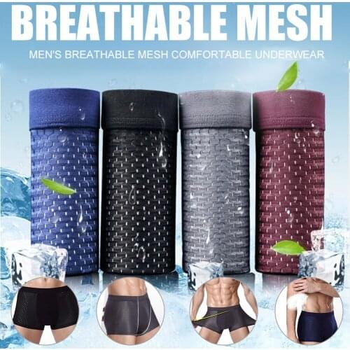 Bamboowear Bamboo Boxer Short Men Microfiber Boxer Briefs Underwear Compression Stretch d88