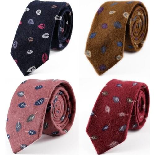 Narrow Version of Casual Necktie Japanese Korean 6CM Cotton Mens Leaves Small Tie British Wedding Party Daily Accessories Gifts