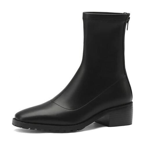 Brand New Women Ankle Boots Genuine Leather Elegant Office Ladies Chelsea Boots Party Shoes Woman Warm Winter Boots