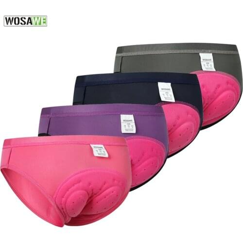 WOSAWE Womens Cycling Underpants Padded Cycling Shorts Road Mtb Bike Silicone Cushion Quick-drying Sports Underwear