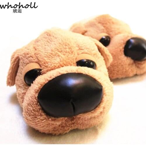 Winter Home Funny Slipper Men Cotton Cute Dog Male Plush Slipper Floor Fantufas Chauson Couple Shoe pantuflas de hombre invierno