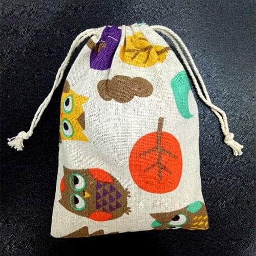 10pcs Garden Burlap Linen Jewelry Travel storage Pouches Ring Beads Mini Candy Packing Christmas Bags for Gift wedding 10*14cm