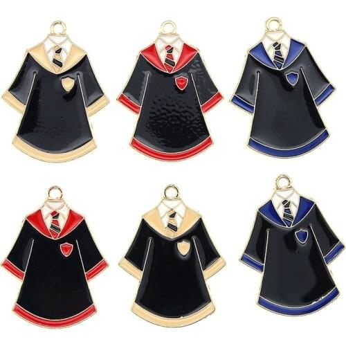10pcs/lot Alloy School Uniforms Enamel Charms Fit Jewelry DIY Accessories Bachelors Clothing Pendants Floatings Keychain Crafts