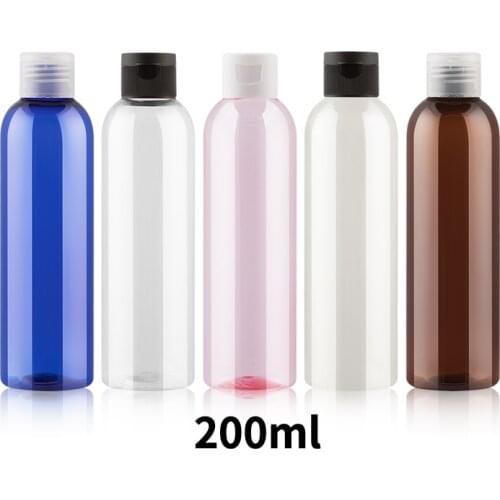 20pcs 200ml Empty Plastic Flip Cap Bottle Cosmetic Lotion Packaging Shower Gel Cream Face Toners Disinfection Water Container