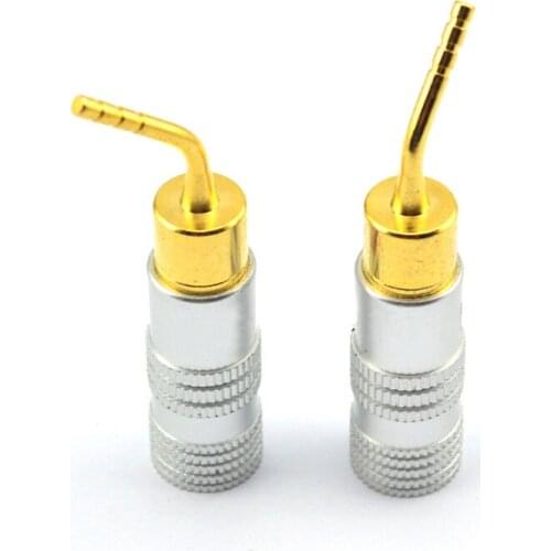 2pcsX Cool 24K Gold plated Red and Black Color Speaker copper Adapter Audio Binding Post Connector Nakamichi Banana Plug