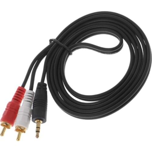 3.5mm Jack To 2 RCA Audio Cables Male to RCA Male For Laptop TV DVD Amplifier
