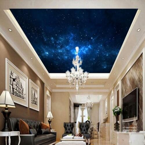 Custom 3d mural HD fantasy interstellar space starry night sky ceiling home decoration wallpaper custom mural