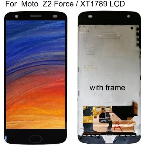 5.5" Black LCD For Motorola MOTO Z2 Force LCD Display with Touch Screen Digitizer xt1789-05 For moto Z 2018 Screen with frame