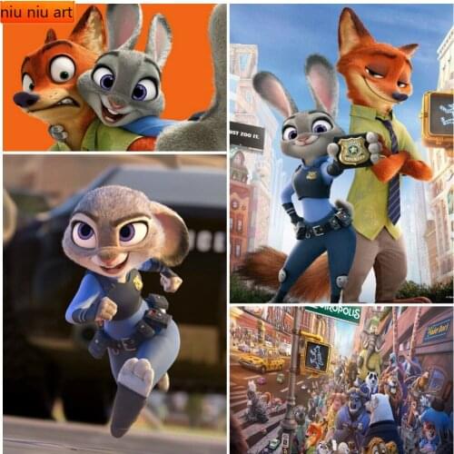 DIY 5D Zootopia Square Round Disney Full Diamond Mosaic Diamond Painting Cross Stitch Diamonds Embroidery Drill Home Decor