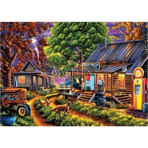 General Store 5D DIY Diamond Painting Mosaic Cross Stitch Fall Art Needlework Full Diamond Embroidery Crafts Home Decor Gift