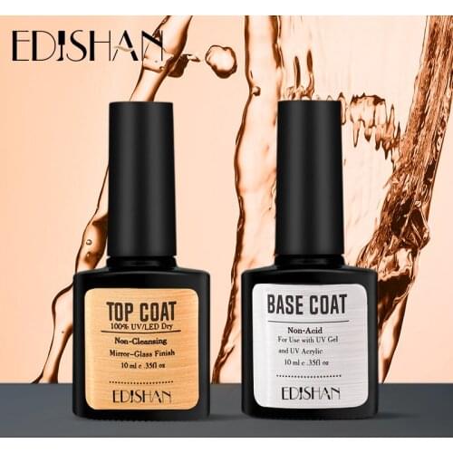 AMEIZII Top Base Coat Soak Off Gel Nail Polish Nail Primer Builder Fingernail Gel Varnish Transparent Nail Art Gel Nail Polish