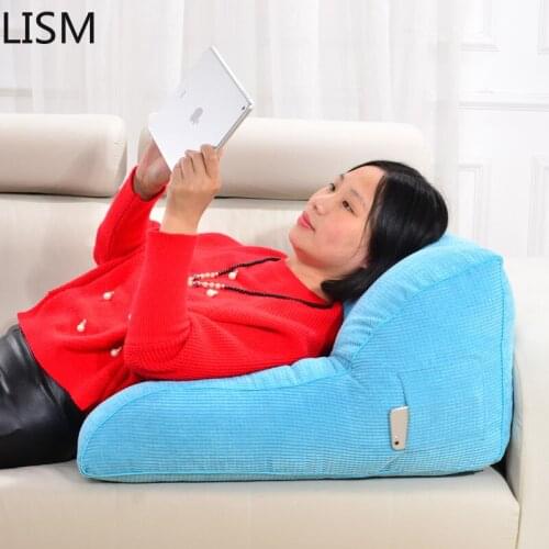 Large Triangle Bed Backrest Cushion Home Decor Living Room Pillows Peluches Gift FK058 Headboard Soft Bag Pillow Chair Cushions