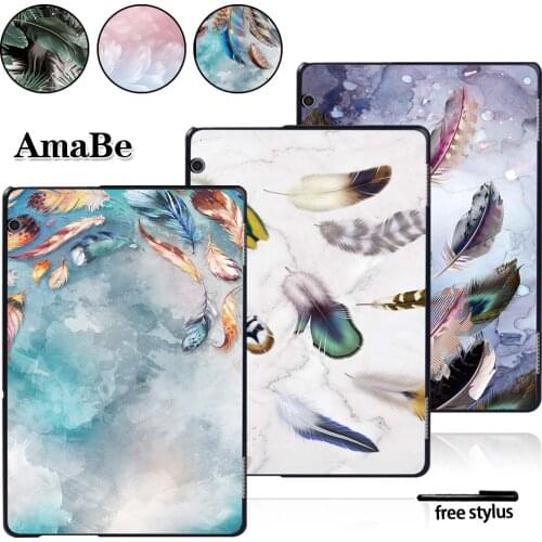 Tablet Case for Huawei Media Pad T5 10 AGS2-L09/W09/L03 10.1 Inch Feather Pattern Hard Shell Case Cover Tablet Accessories