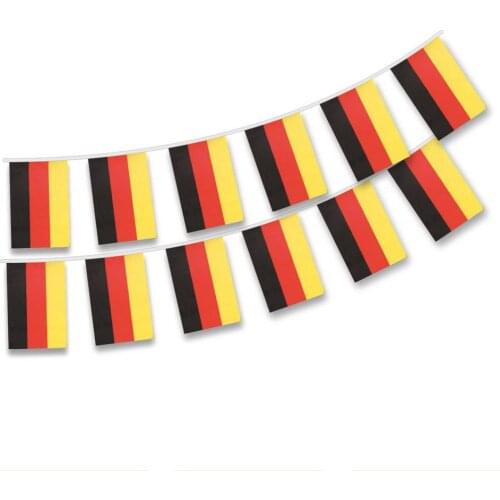 14*21 cm German String Flag Decorative Polyester Sturdy Pennants Perfect For The European Championship Or The World Cup #W0