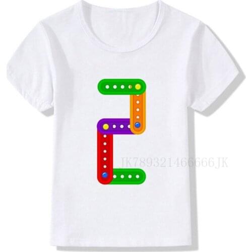 Kid Cute Colorful 1-9 Birthday Number Print T Shirt Children Birthday Boy T-shirts Boy&Girl Funny Gift Tshirt Present