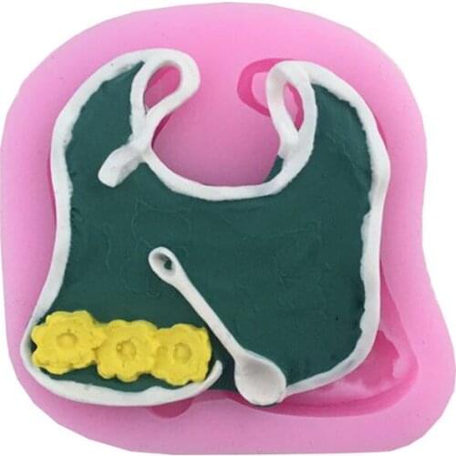 Baby Bib Shape Fondant Cake Silicone Mold Candy Chocolate Molds Biscuits Ice Cube Pastry Mould Baking Cake Decoration Tools Clay