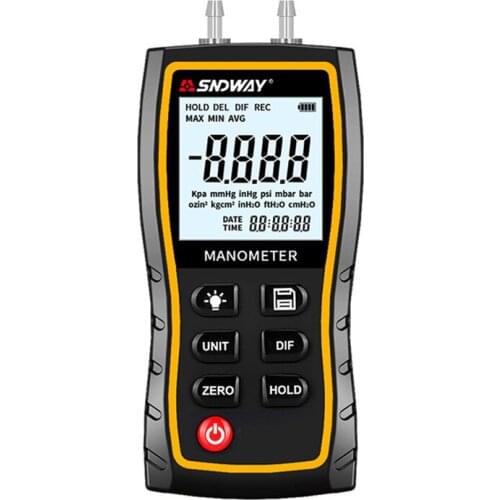 NEW SW512 Differential Manometer Hand-held LCD Digital Dual-port Manometer Differential Air Pressure Gauges Tester