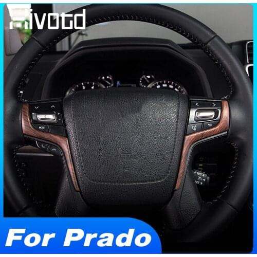 Hivotd Steering Wheel Trim Interior Accessories Decoration Parts Car Styling Frame For Land Cruiser Prado 150 2018 2019 2020