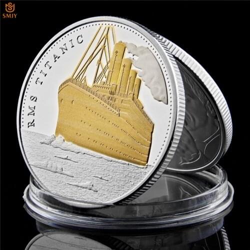 World Mystery 1912 Titanic Sink and Distress Map Gold Plated&Clad Coin Rms Gold Commemorative Bar/Coin Tragedy Of The Titanic