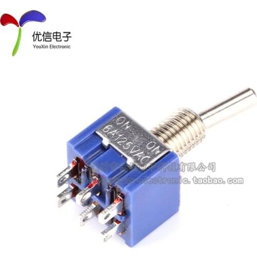 Button switch toggle switch double pole double throw 6 feet 2 gear switch MTS 202 power switch 6mm