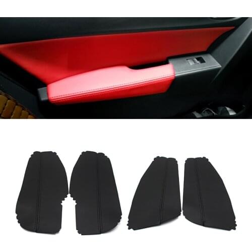 4pcs Microfiber Leather Door Panels Cover For Toyota Corolla 2014 2015 2016 2017 Interior Door Armrest Panel Skin Cover Trim