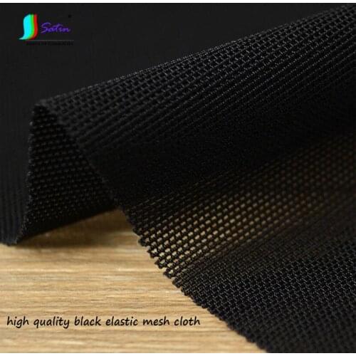 Nice Pure Black Four-sided Elastic Mesh Cloth,Soft Smooth Anti-wrinkle Cushions Pillow Clothes Sew Fabric High quality S0009L