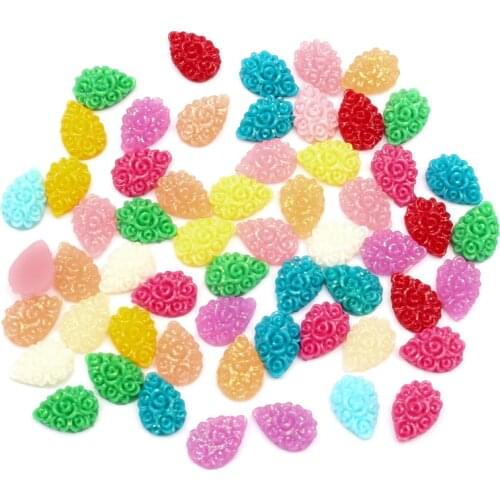 LF 200Pcs Resin Drop 14mm Decoration Crafts Flatback Cabochon Embellishments For Scrapbooking Kawaii Cute Diy Accessories