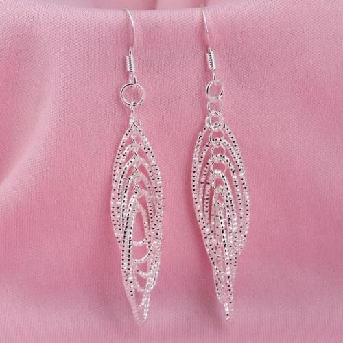 Fashion Elegant Style Circles Shaped Silver Color Earrings For Woman Charming Jewelery EAR-0625