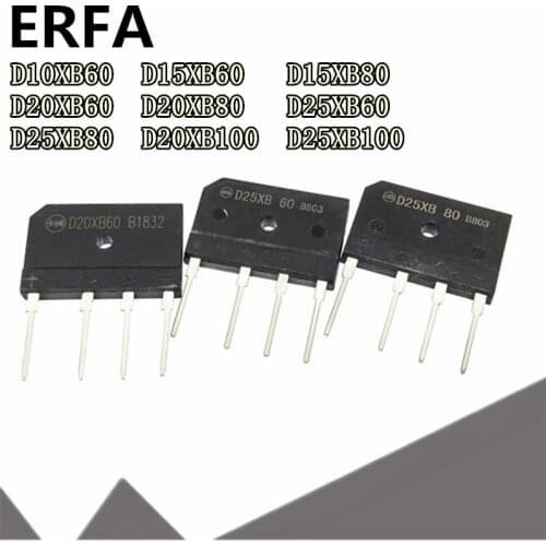 5pcs D10XB60 D15XB60 D15XB80 D20XB60 D20XB80 D25XB60 D25XB80 D20XB100 D25XB100 Bridge Rectifiers ZIP-4