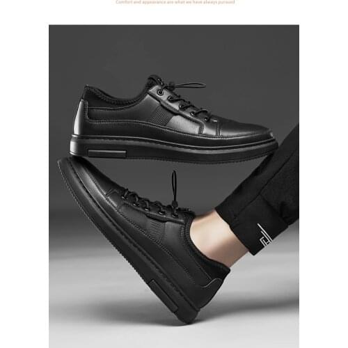 Mens Shoes 2021 New Autumn Trendy Shoes Mens Casual Leather Shoes Wild Fashion Trendy Shoes Leather Soft Sole Shoes Men