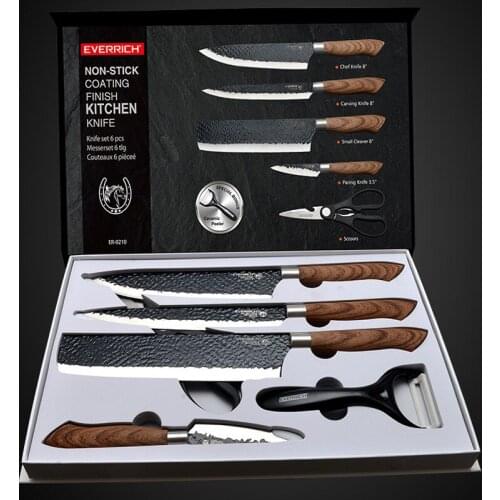 Stainless Steel Kitchen Knives Set Tools Forged Kitchen Knife Scissors Ceramic Peeler Chef Slicer Nakiri Paring Knife Gift Case