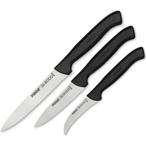 Pirge, Ecco Daily Use Vegetable Knife Set 3pcs - Cuchillo Professional Household Knives, Kitchen Knives and Chef Knives- 35085