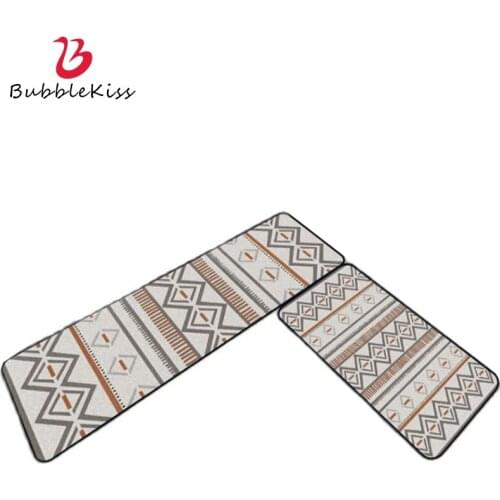 Bubble Kiss Kitchen Mat Cheaper Modern Living Room Balcony Non-Slip Rug Retro Geometric Printed Carpet Home Hallway Doormat Rug