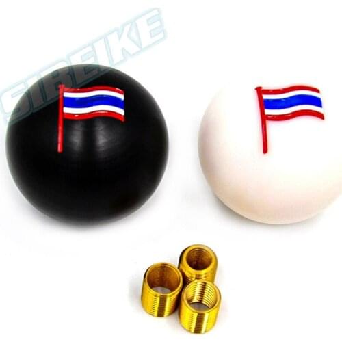 Resin Sports Shift Knob Black/White Round Ball Shift Knob for Universal