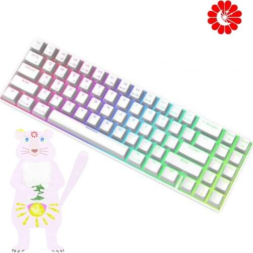 RK71 mechanical gaming keyboard 71-key small Bluetooth 3.0 wireless USB dual-mode LED RGB backlit keyboard for PC laptop tablet