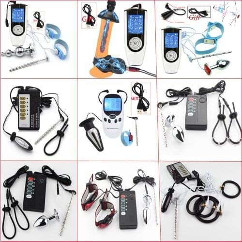Strong Electroshock Pulse Anal Plug Vibrator Penis Stimulate Ring Urethral Catheter Sound Dilator Men Masturbate E-stim Bdsm Toy